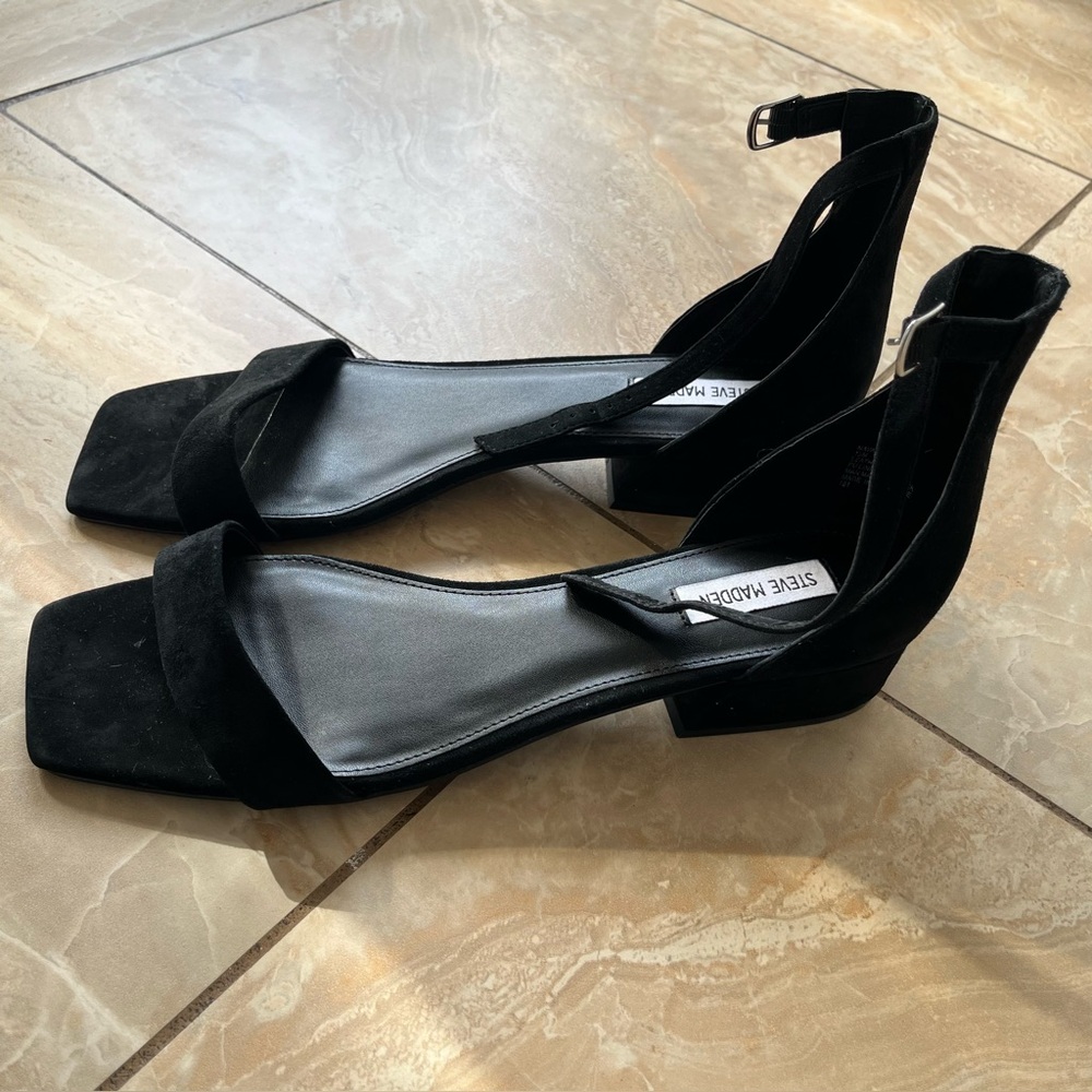 Steve Madden Square Toe Sandal black size 13